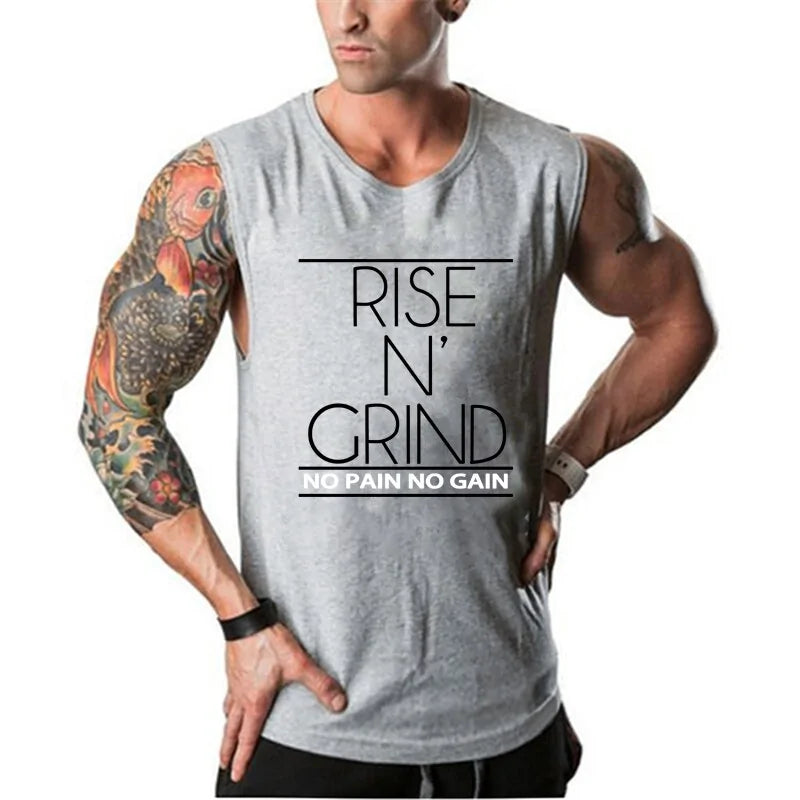 Rise N Grind: Cool Workout Tank Top Cotton Gym Tank, the perfect blend of comfort and style for your active lifestyle. Designed to fit true to size, this tank is made from high-quality