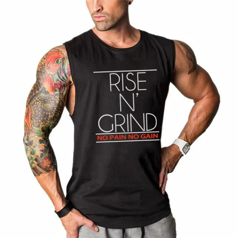 Rise N Grind: Cool Workout Tank Top Cotton Gym Tank, the perfect blend of comfort and style for your active lifestyle. Designed to fit true to size, this tank is made from high-quality